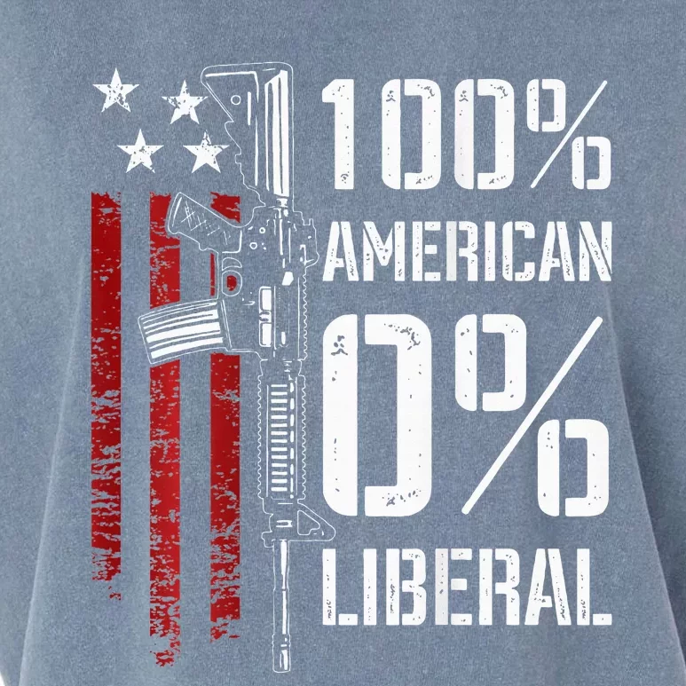 100 American 0 Liberal Funny Pro Gun On Back Garment-Dyed Women's Muscle Tee