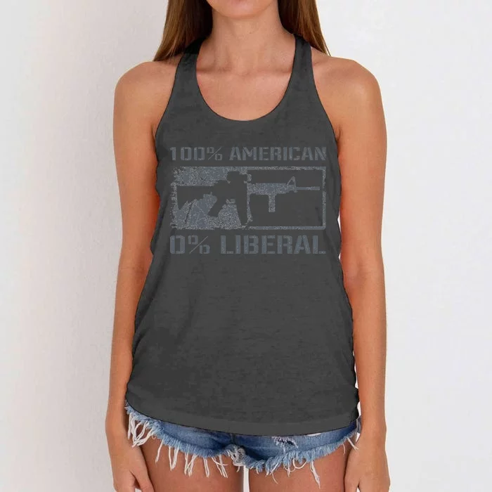 100 American 0 Liberal 2nd Amendment AR15 Rifle Funny Gun Women's Knotted Racerback Tank