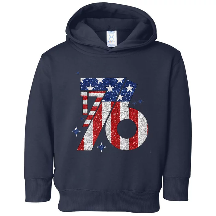 1776 America 4th Of July Usa Flag Fourth Of July Toddler Hoodie