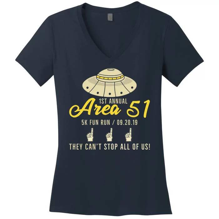 1st Area 51 5k Run Women's V-Neck T-Shirt