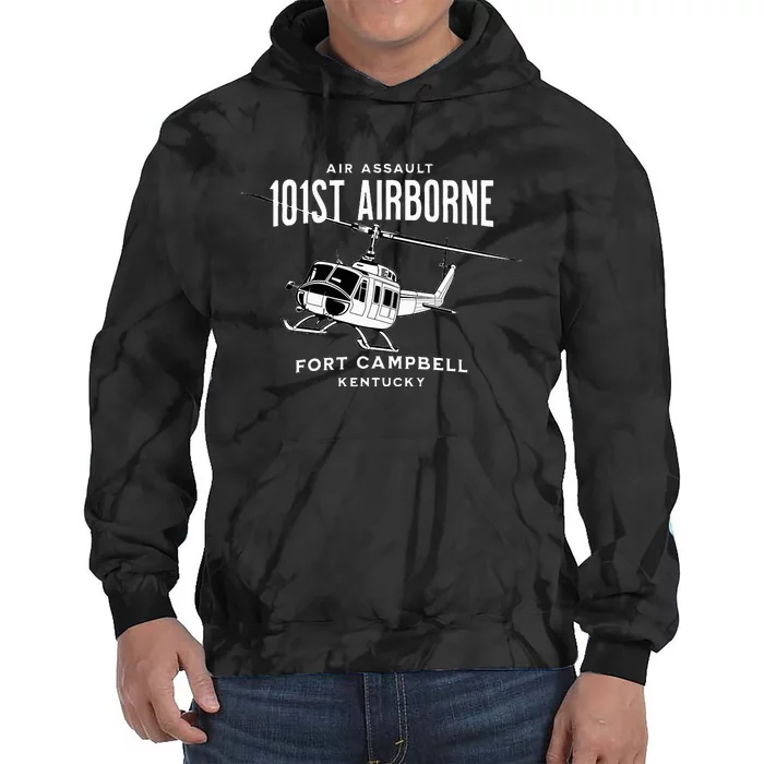 101st Airborne Air Assault Helicopter Fort Campbell Kentucky Tie Dye Hoodie