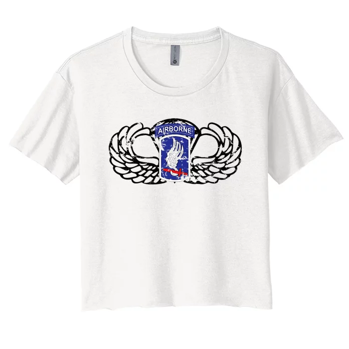 173rd Airborne Brigade Jumpwings Women's Crop Top Tee