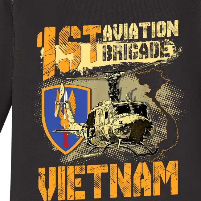 1st Aviation Brigade Vietnam Veteran Pilot  Door Gunner Baby Long Sleeve Bodysuit