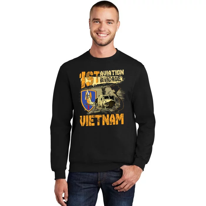 1st Aviation Brigade Vietnam Veteran Pilot  Door Gunner Tall Sweatshirt