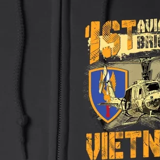 1st Aviation Brigade Vietnam Veteran Pilot  Door Gunner Full Zip Hoodie