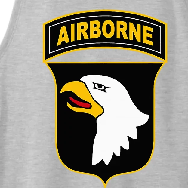 101st Airborne Division Military Veteran American Eagle Army Ladies Tri-Blend Wicking Tank