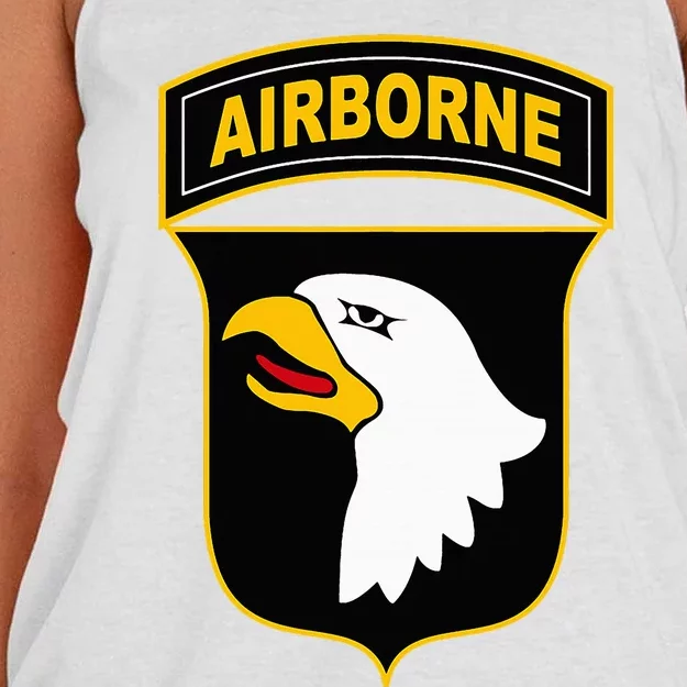 101st Airborne Division Military Veteran American Eagle Army Women's Knotted Racerback Tank