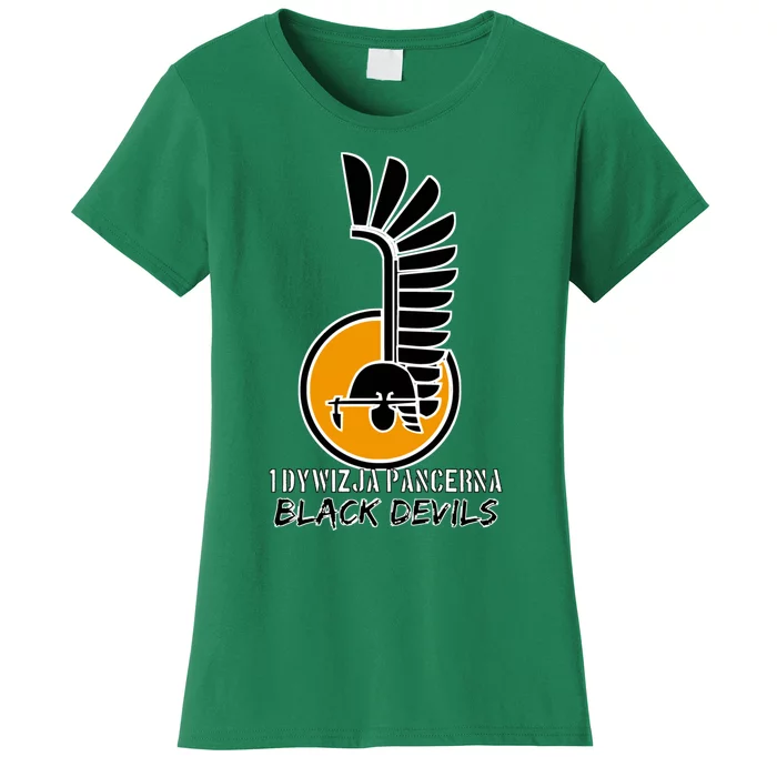 1st Armoured Division 1 Dywizja Pancerna  Black Devils (Poland Historical) Women's T-Shirt