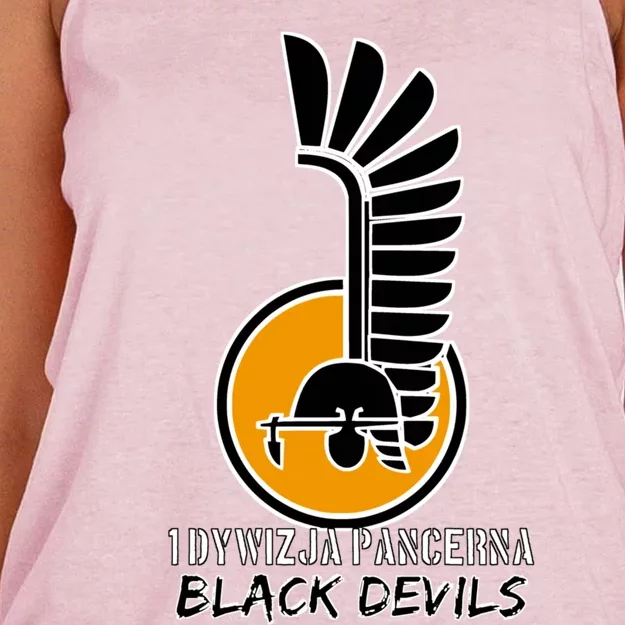 1st Armoured Division 1 Dywizja Pancerna  Black Devils (Poland Historical) Women's Knotted Racerback Tank