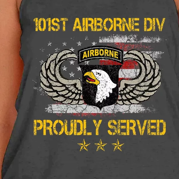 101st Airborne Divition Proudly Served Veterans Day Women's Knotted Racerback Tank