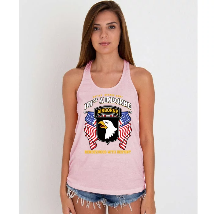 101st Airborne Division Veteran Gift Women's Knotted Racerback Tank