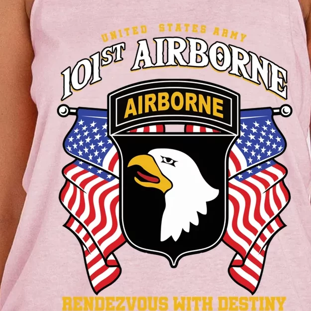 101st Airborne Division Veteran Gift Women's Knotted Racerback Tank