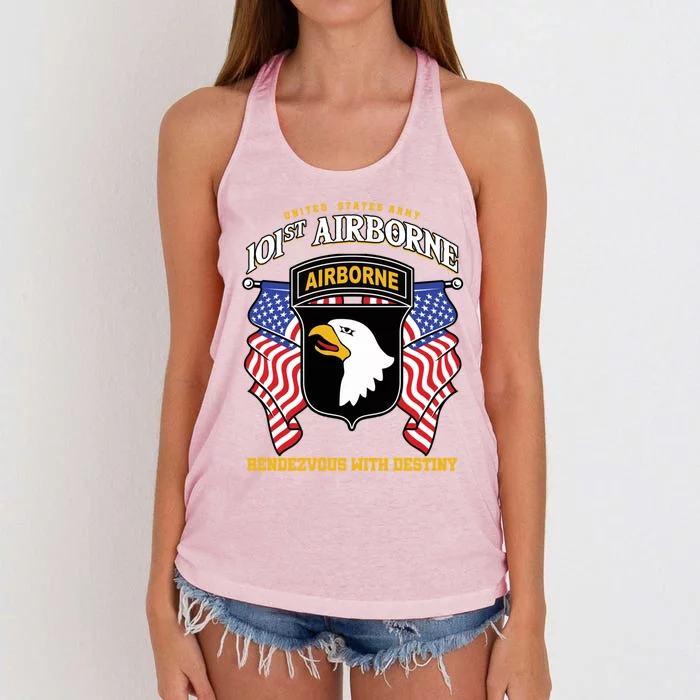 101st Airborne Division Veteran Gift Women's Knotted Racerback Tank