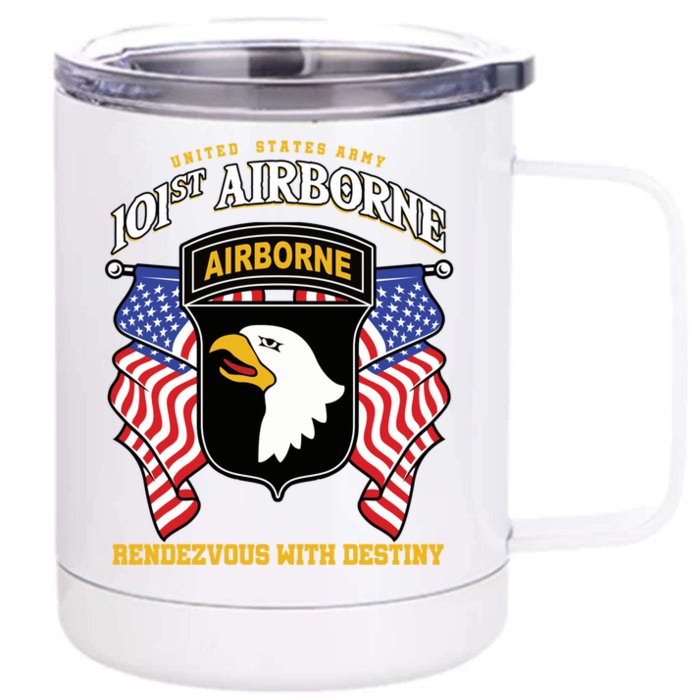 101st Airborne Division Veteran Gift Front & Back 12oz Stainless Steel Tumbler Cup