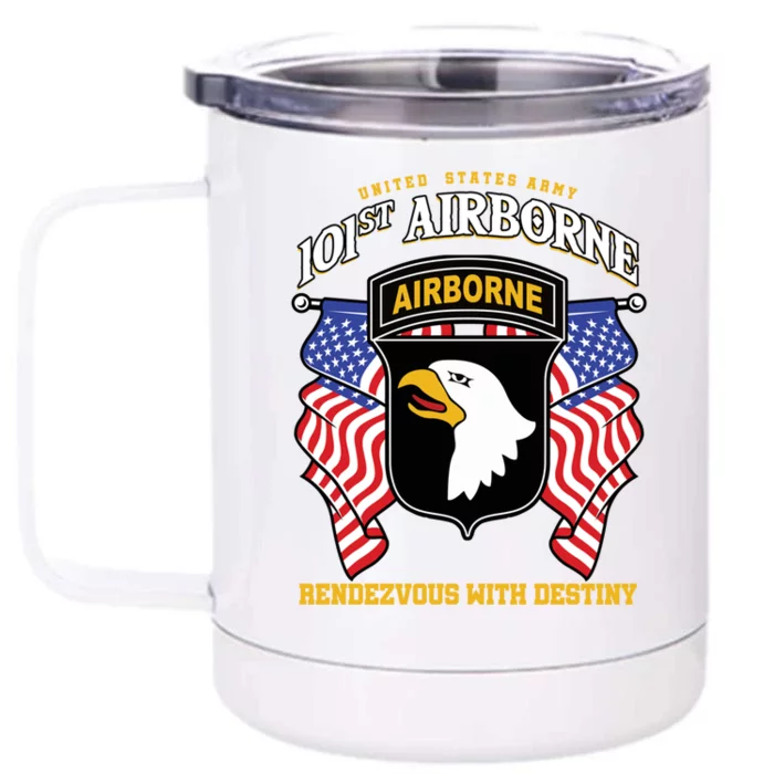 101st Airborne Division Veteran Gift Front & Back 12oz Stainless Steel Tumbler Cup