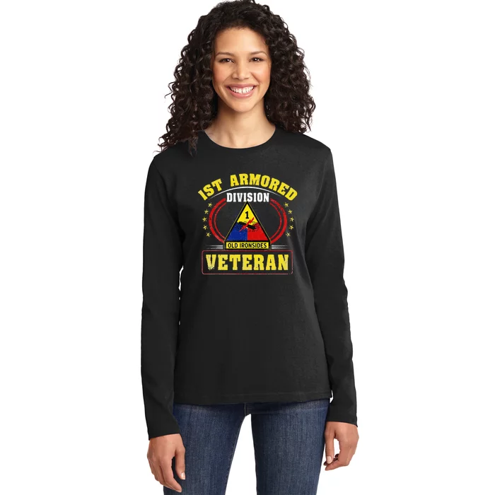 1st Armored Division Veteran Ladies Long Sleeve Shirt