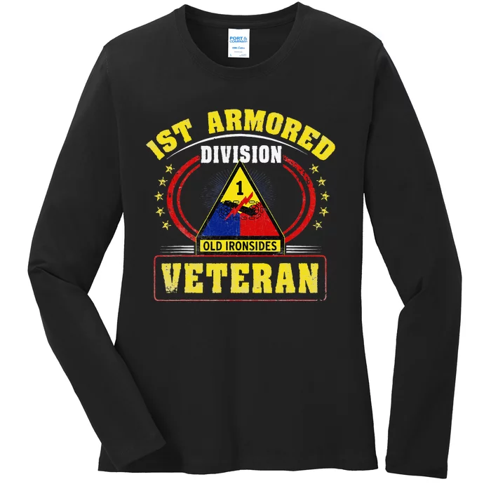 1st Armored Division Veteran Ladies Long Sleeve Shirt