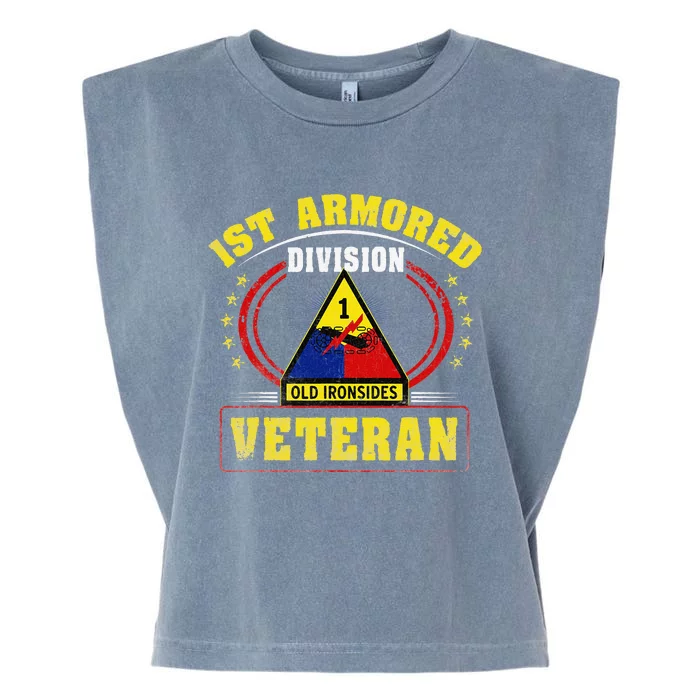 1st Armored Division Veteran Garment-Dyed Women's Muscle Tee