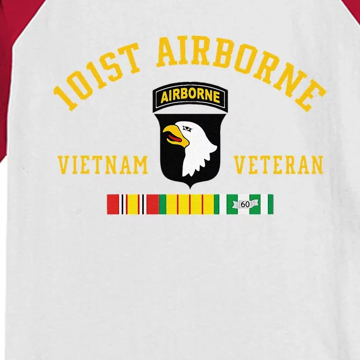 101st Airborne Division Vietnam Veteran Father Day Kids Colorblock Raglan Jersey