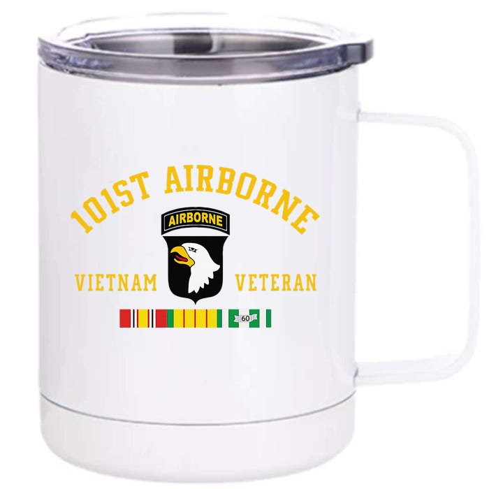 101st Airborne Division Vietnam Veteran Father Day Front & Back 12oz Stainless Steel Tumbler Cup