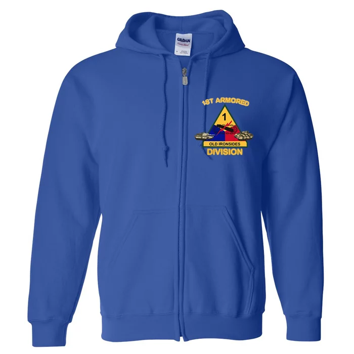 1st Armored Div Old Ironsides Full Zip Hoodie