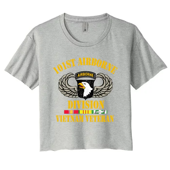 101st Airborne Division Vietnam Veteran Cool Gift Veterans Day Cute Gift Women's Crop Top Tee