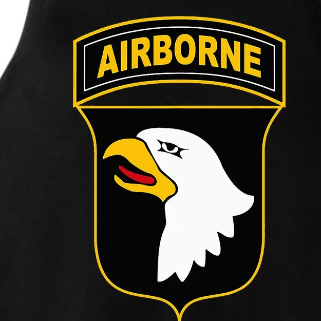 101st Airborne Division Military Veteran American Eagle Army Ladies Tri-Blend Wicking Tank