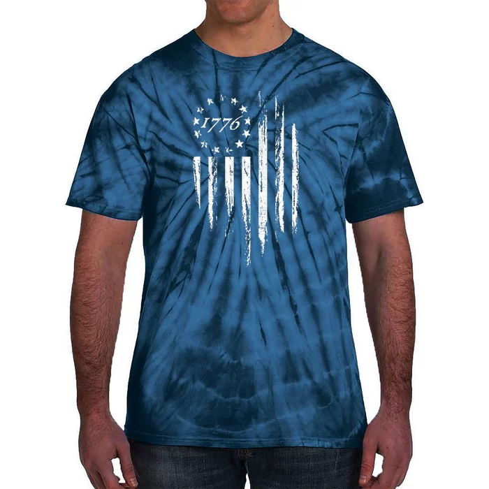 1776 American Flag Betsy Ross 13 Stars Tie-Dye T-Shirt