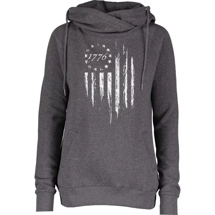 1776 American Flag Betsy Ross 13 Stars Usa Womens Funnel Neck Pullover Hood