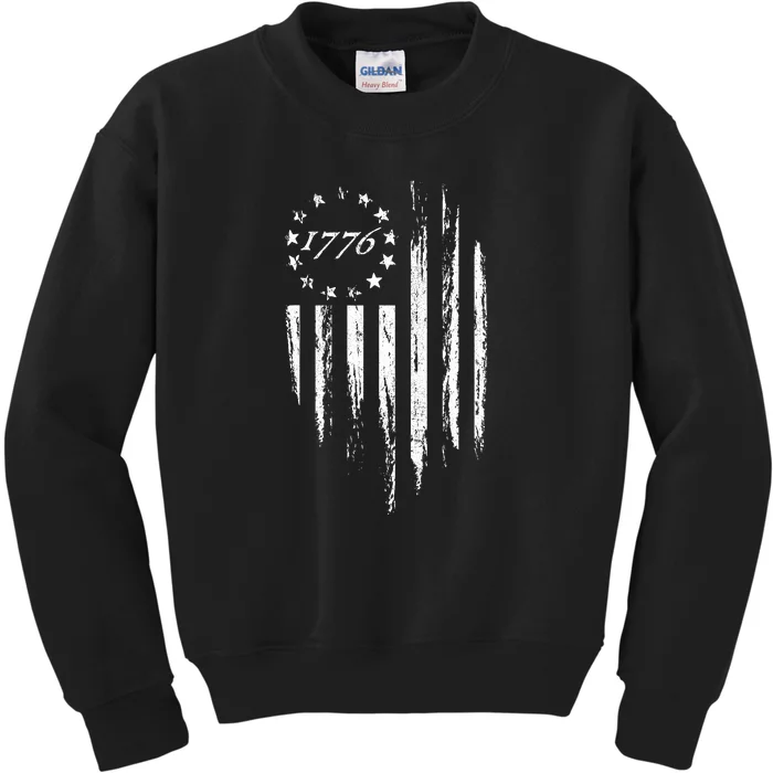 1776 American Flag Betsy Ross 13 Stars USA 4th Of July Kids Sweatshirt