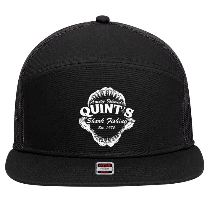 1975 Amity Island QuintS Shark Fishing 7 Panel Mesh Trucker Snapback Hat