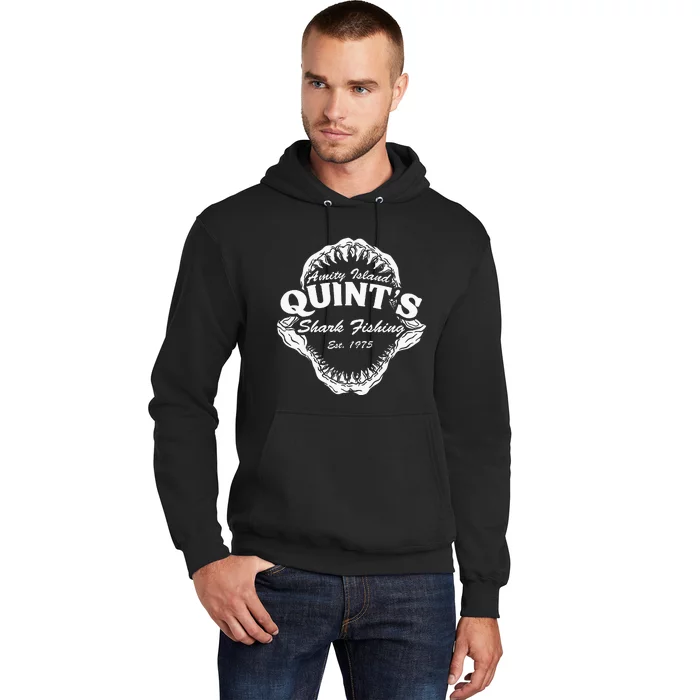 1975 Amity Island QuintS Shark Fishing Hoodie