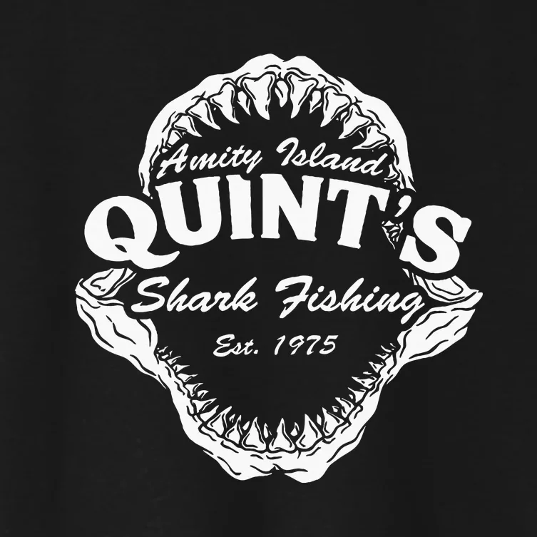 1975 Amity Island QuintS Shark Fishing Women's Crop Top Tee