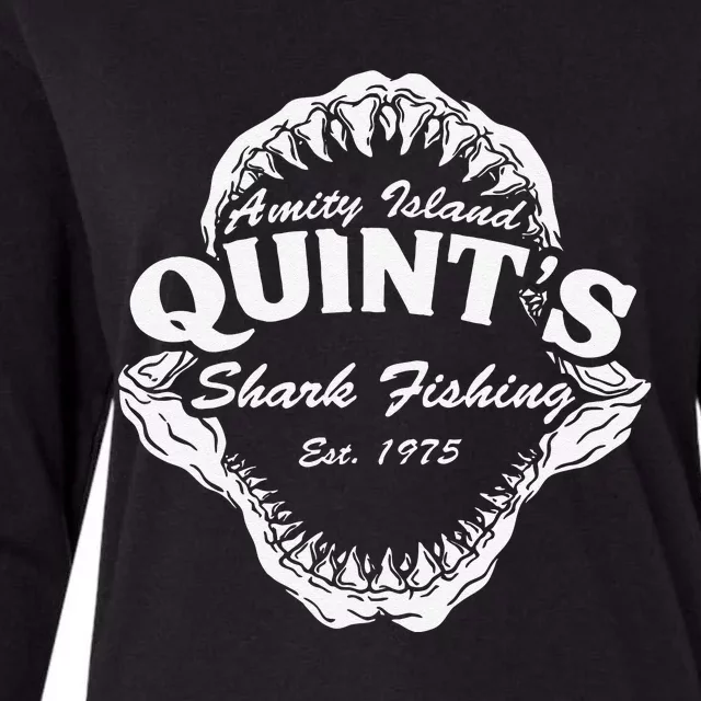 1975 Amity Island Quints Shark Fishing Classic Retro Womens Cotton Relaxed Long Sleeve T-Shirt