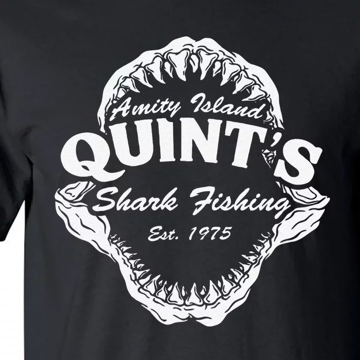 1975 Amity Island Quints Shark Fishing Classic Retro Tall T-Shirt