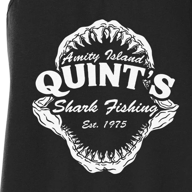 1975 Amity Island Quints Shark Fishing Classic Retro Women's Racerback Tank