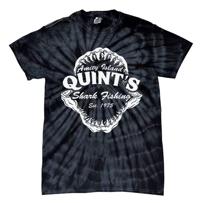 1975 Amity Island Quints Shark Fishing Classic Retro Tie-Dye T-Shirt