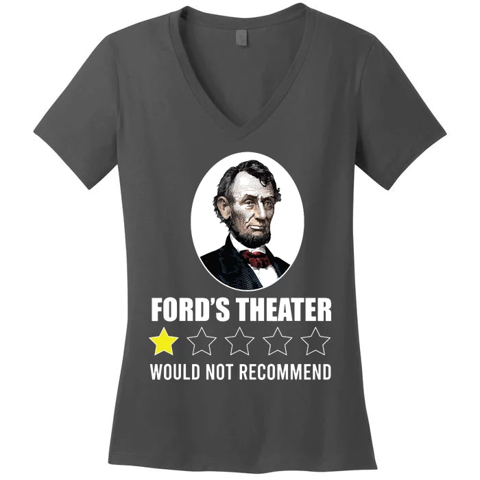 1star Abraham Lincoln Fords Theater Would Not Recommend Women's V-Neck T-Shirt