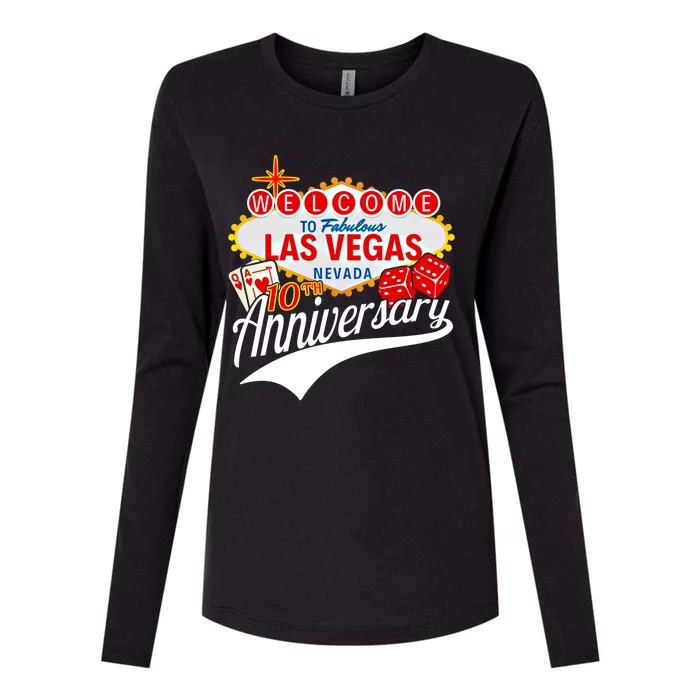 10th Anniversary Married 10 Years Las Vegas Anniversary Trip Gift Womens Cotton Relaxed Long Sleeve T-Shirt