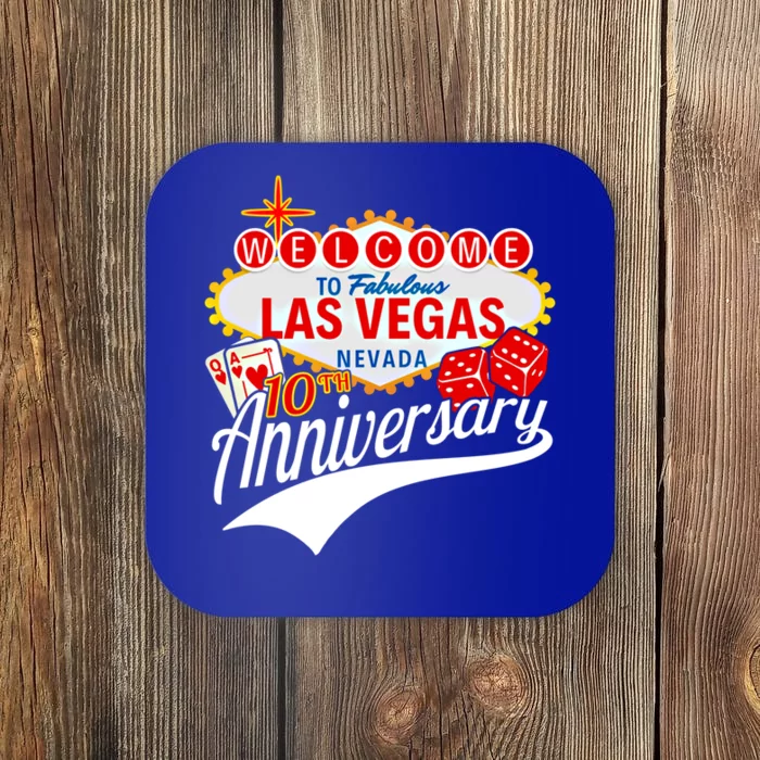 10th Anniversary Married 10 Years Las Vegas Anniversary Trip Gift Coaster