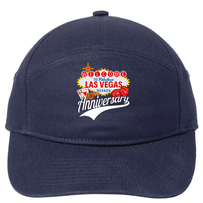 10th Anniversary Married 10 Years Las Vegas Anniversary Trip Gift 7-Panel Snapback Hat