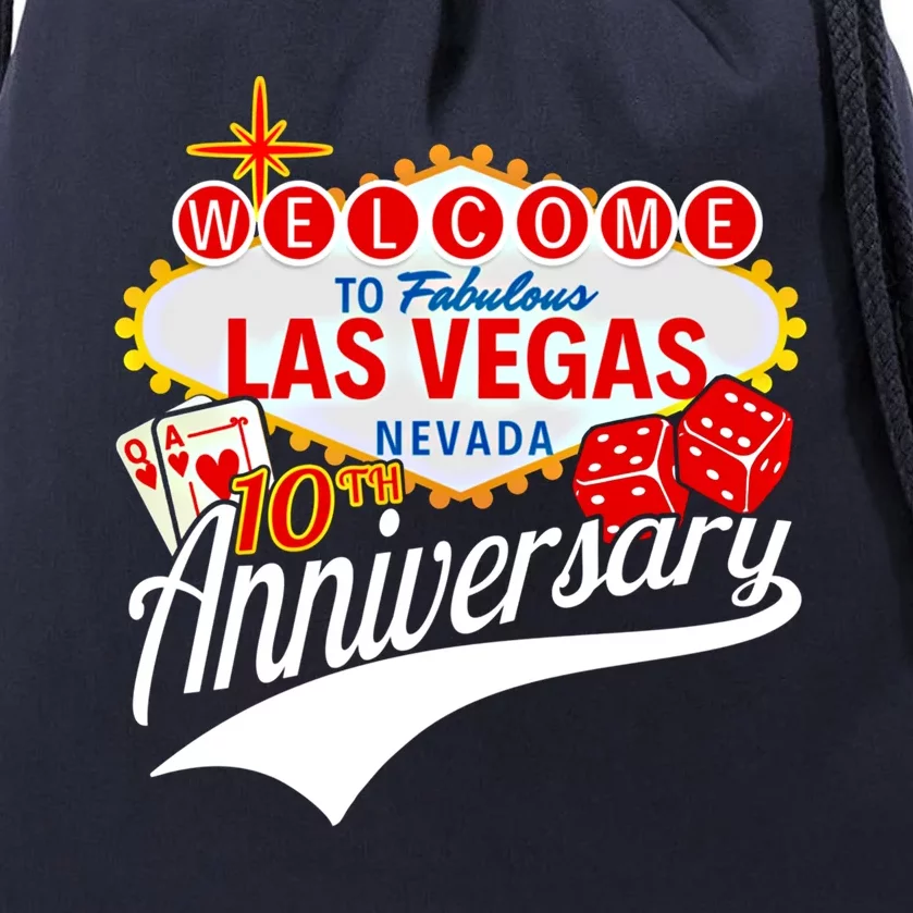 10th Anniversary Married 10 Years Las Vegas Anniversary Trip Gift Drawstring Bag