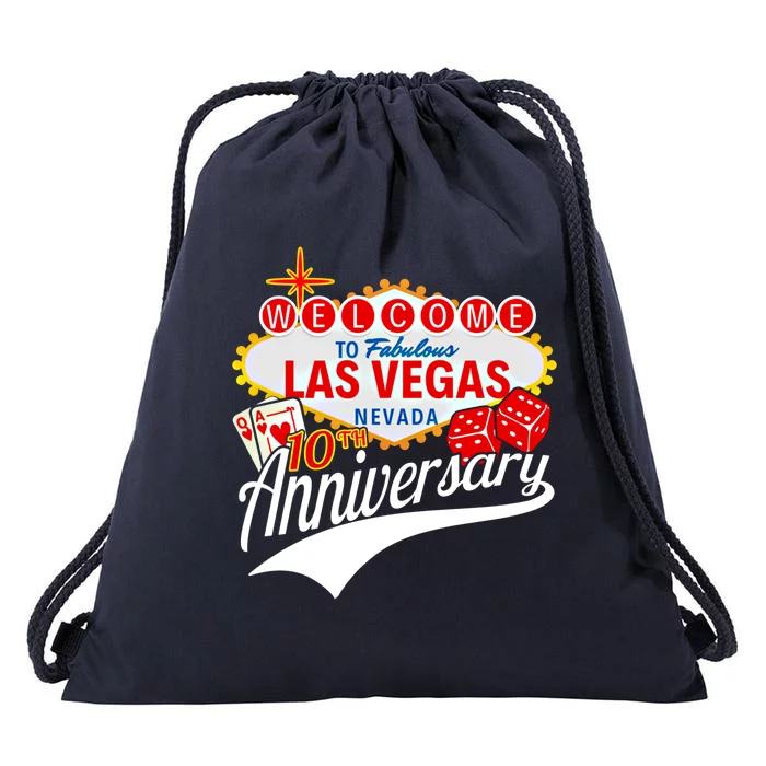 10th Anniversary Married 10 Years Las Vegas Anniversary Trip Gift Drawstring Bag