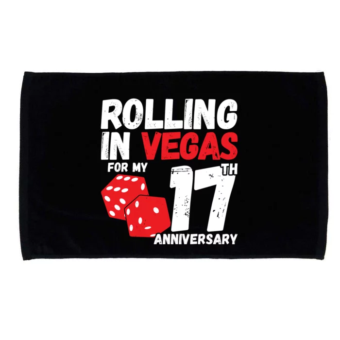 17Th Anniversary Married 17 Years Vegas Anniversary Trip Cute Gift Microfiber Hand Towel