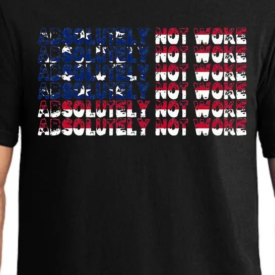 100 Absolutely Not Woke Anti Woke USA Flag Free Speech Pajama Set