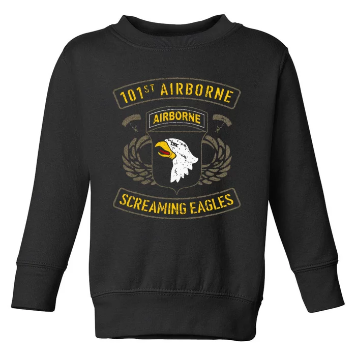 101st Airborne Paratrooper Army Veteran Vintage Toddler Sweatshirt