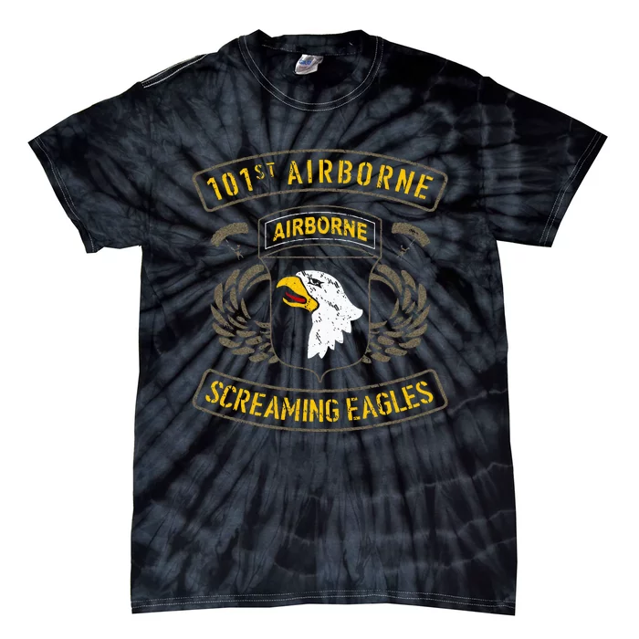 101st Airborne Paratrooper Army Veteran Vintage Tie-Dye T-Shirt