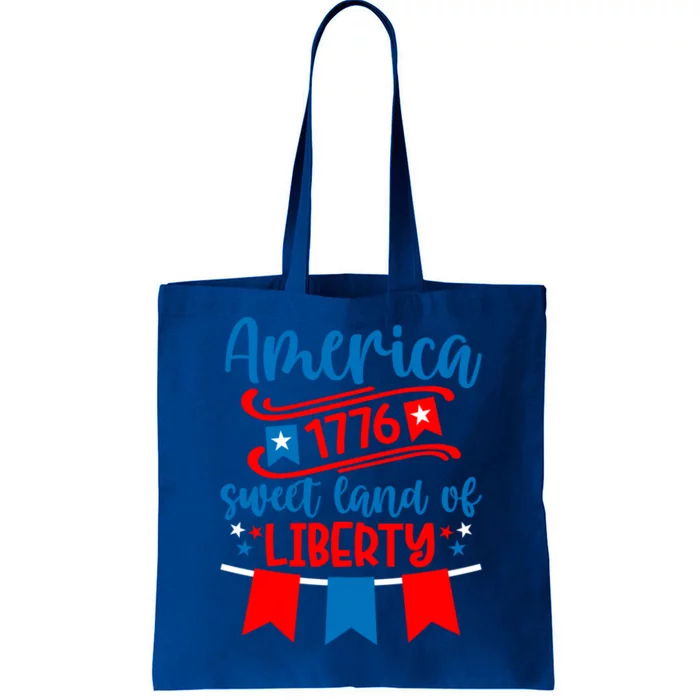 1776 America Sweet Land Of Liberty 4th Of July Patriotic Gift Tote Bag