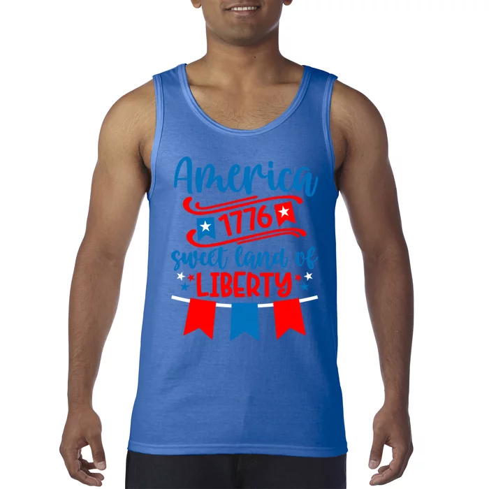 1776 America Sweet Land Of Liberty 4th Of July Patriotic Gift Tank Top