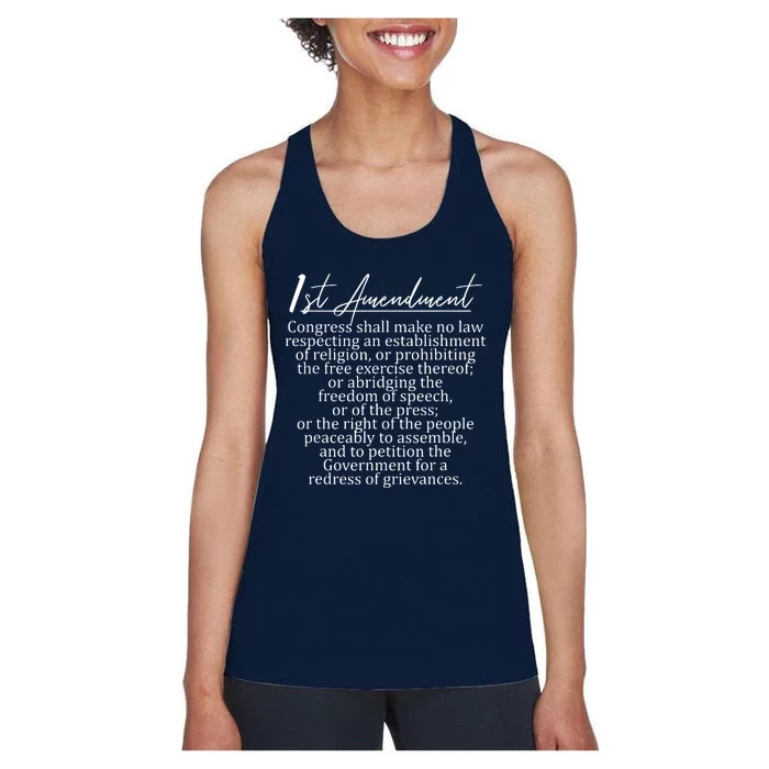 1st Amendment US Constitution Support Freedom Of Speech Women's Racerback Tank